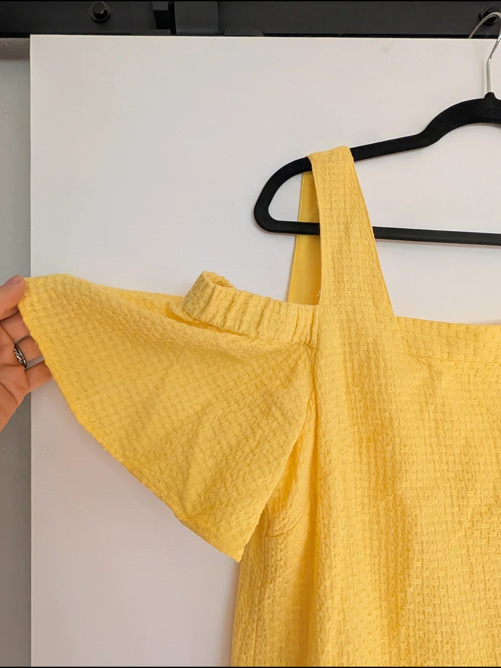 J. Crew Bright Yellow Cold-Shoulder Textured Sundress